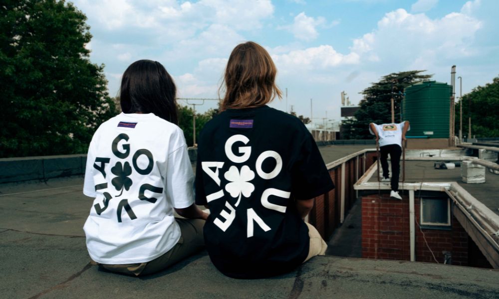 Graphic t-shirt from South African streetwear brands featuring bold urban portrait design